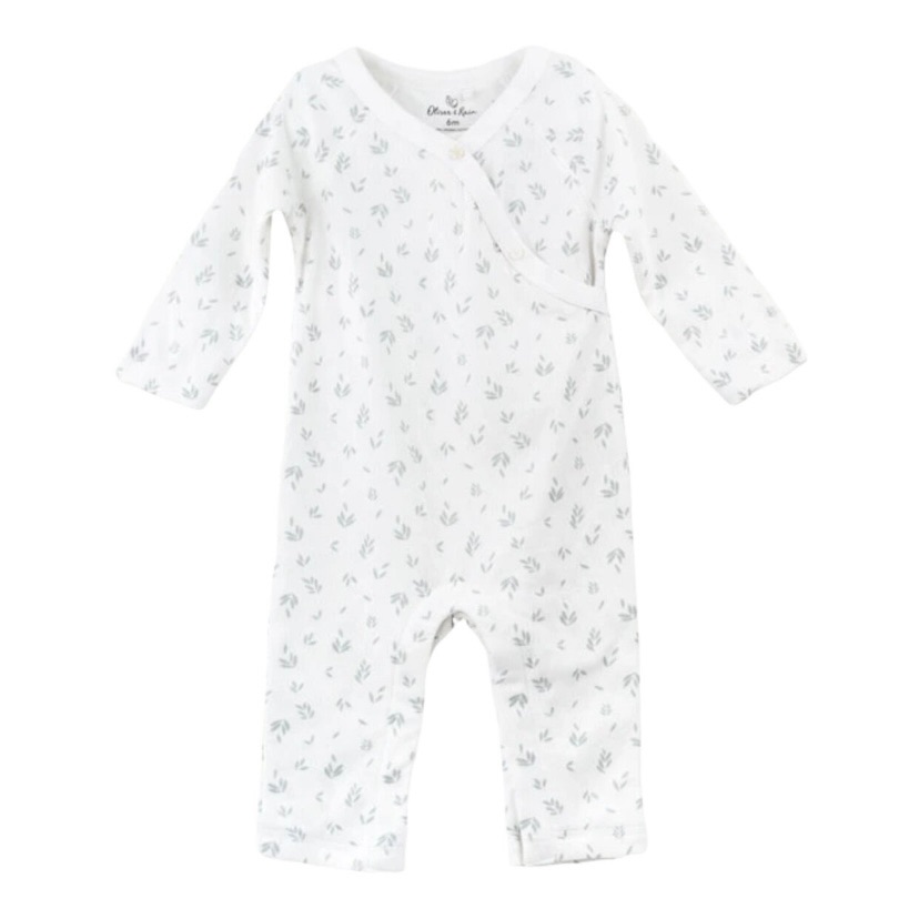 Oliver & Rain White Floral Print Pointelle Kimono Jumpsuit 6m | Nwt